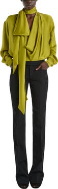 Balmain Draped Silk Chiffon Blouse