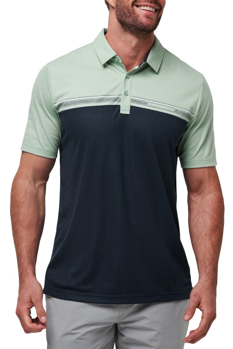 Rustic Route Colorblock Polo, Main, color, JADEITE