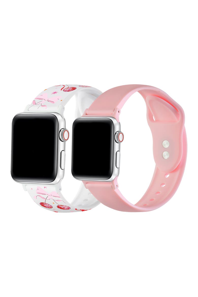 2-Pack Silicone Apple Watch® Watchbands, Alternate, color, PINK
