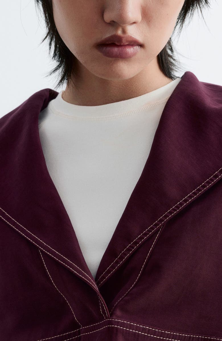 & Other Stories Sailor Collar Crop Top, Alternate, color, Red Dark