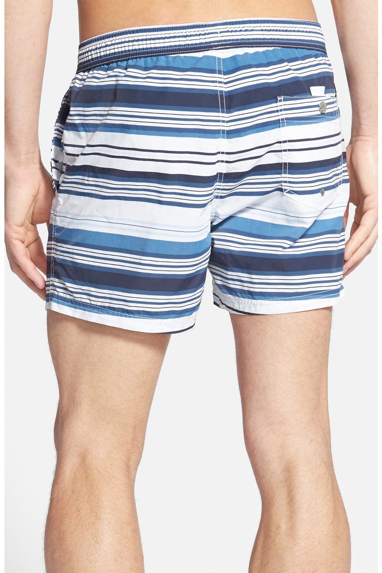 Stripe Poplin Swim Trunks, Alternate, color, NAVY/ WHITE