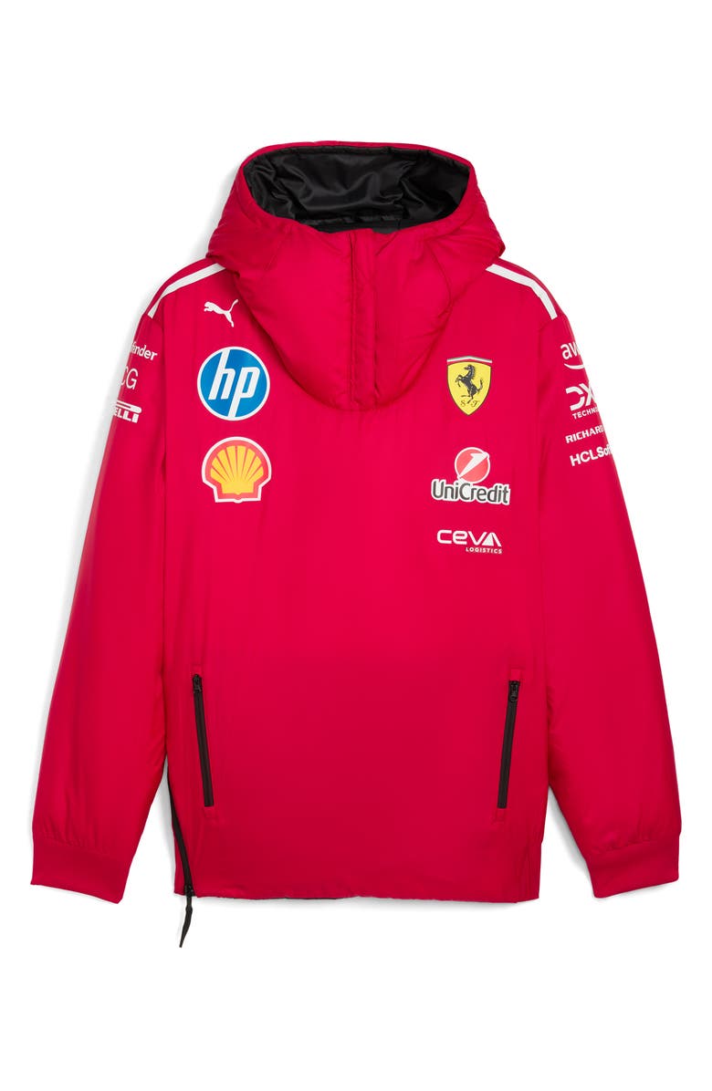 PUMA Scuderia Ferrari Team Motosport Reversible Hooded Popover Jacket, Alternate, color, Dark Cherry