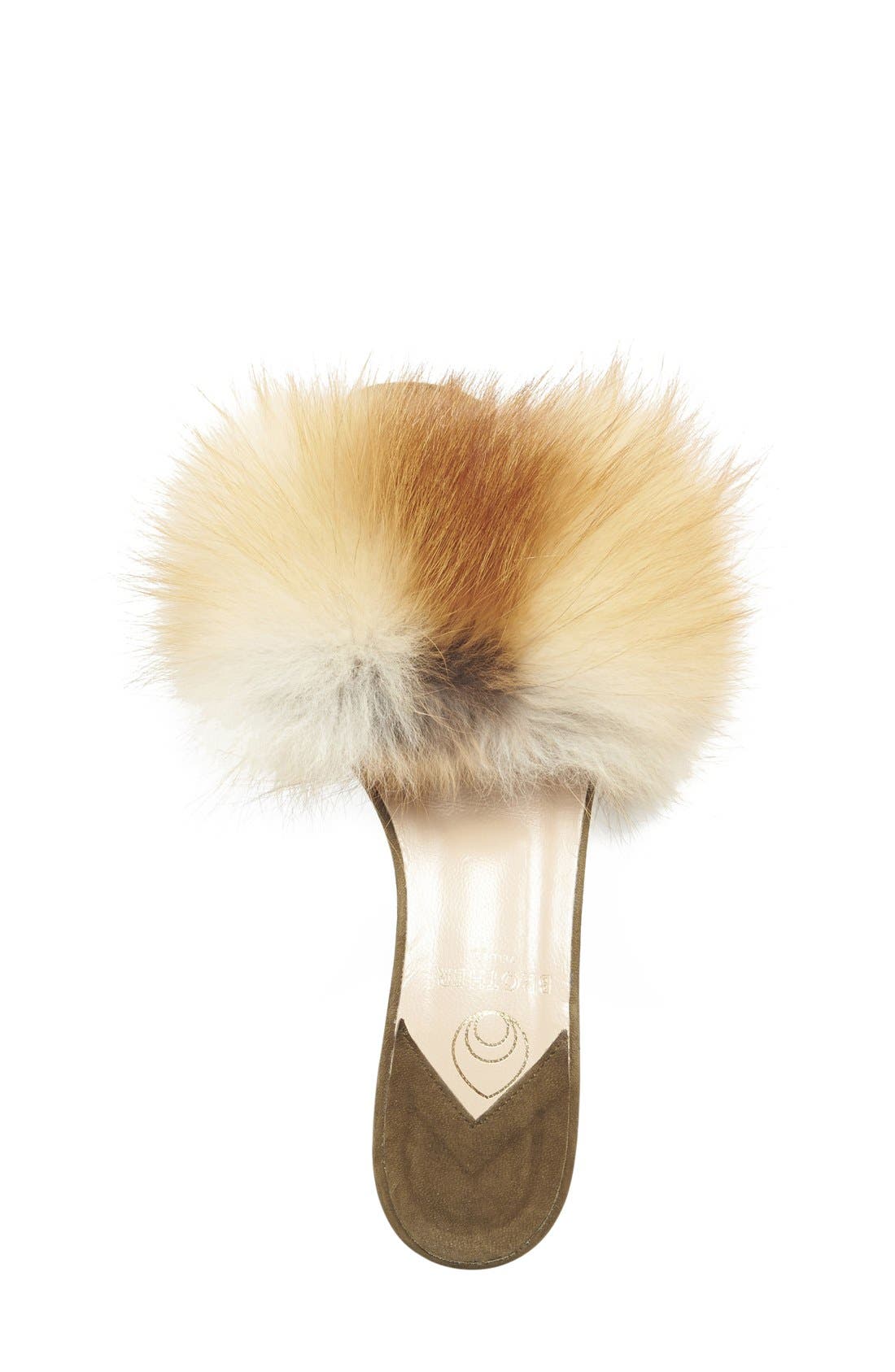 Brother Vellies 'Tufted' Genuine Fox Fur Slide Sandal, Alternate, color, 