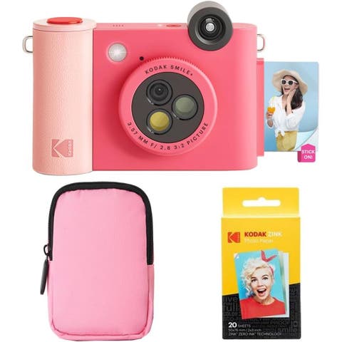 Smile+ 2-in-1 Instant Camera w/ Pink Case Bundle