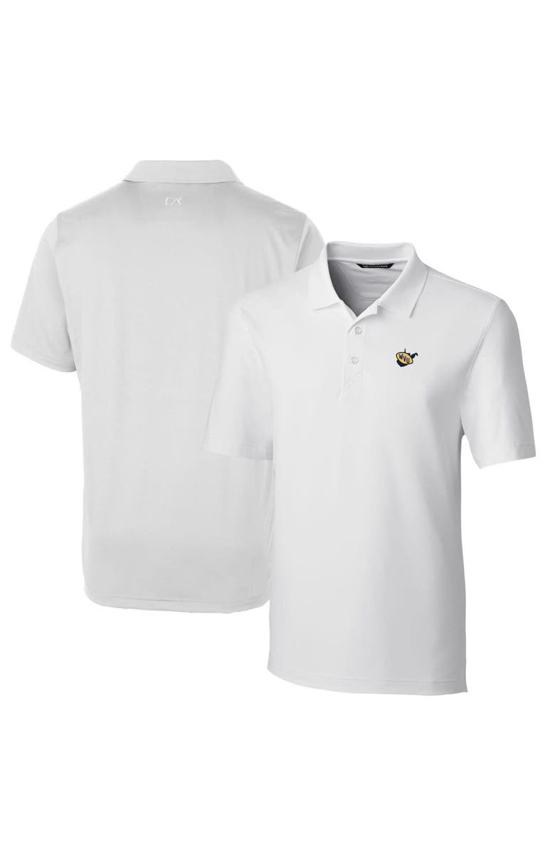 Cutter & Buck Men's Cutter & Buck White West Virginia Mountaineers Logo Big & Tall Forge Stretch Polo, Alternate, color, 