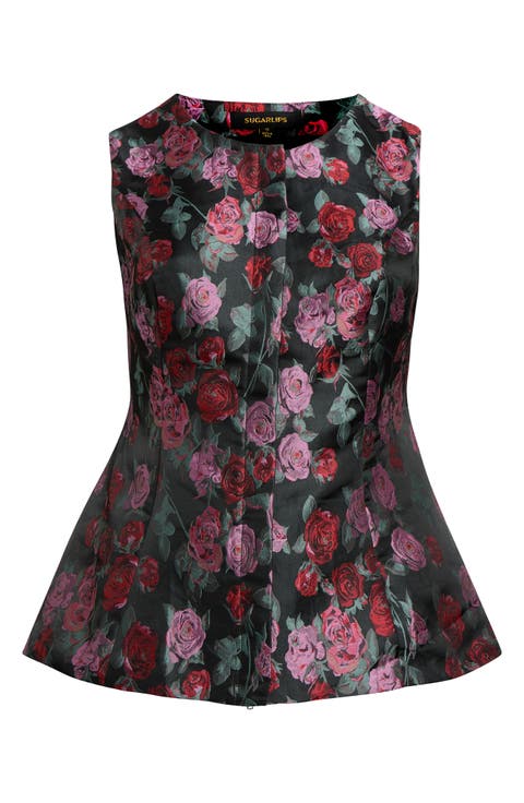 Maize Zip Front Fit and Flare Satin Top
