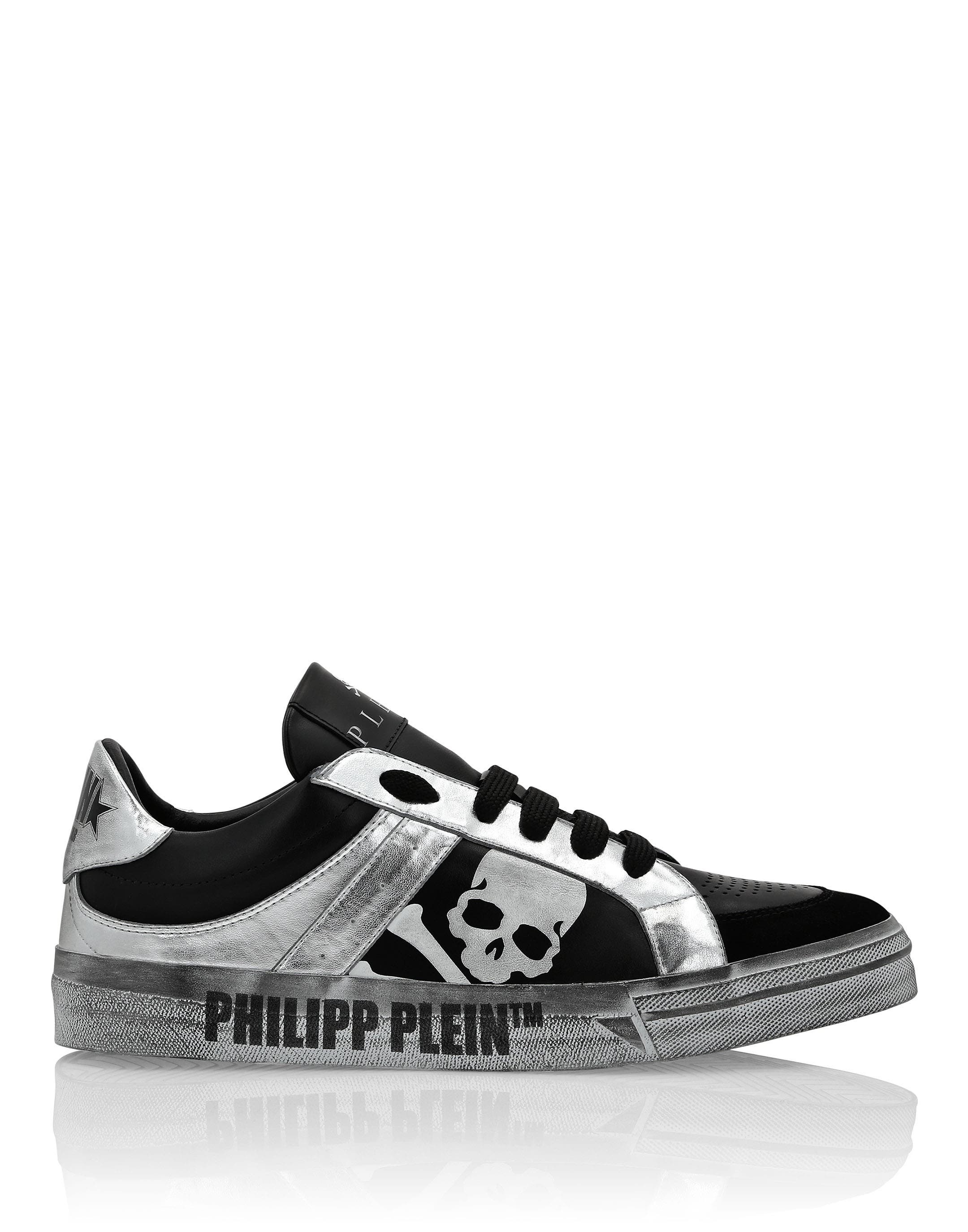Lo-Top Leather Sneakers Retrokickz Tm Unisex, Alternate, color, black/silver