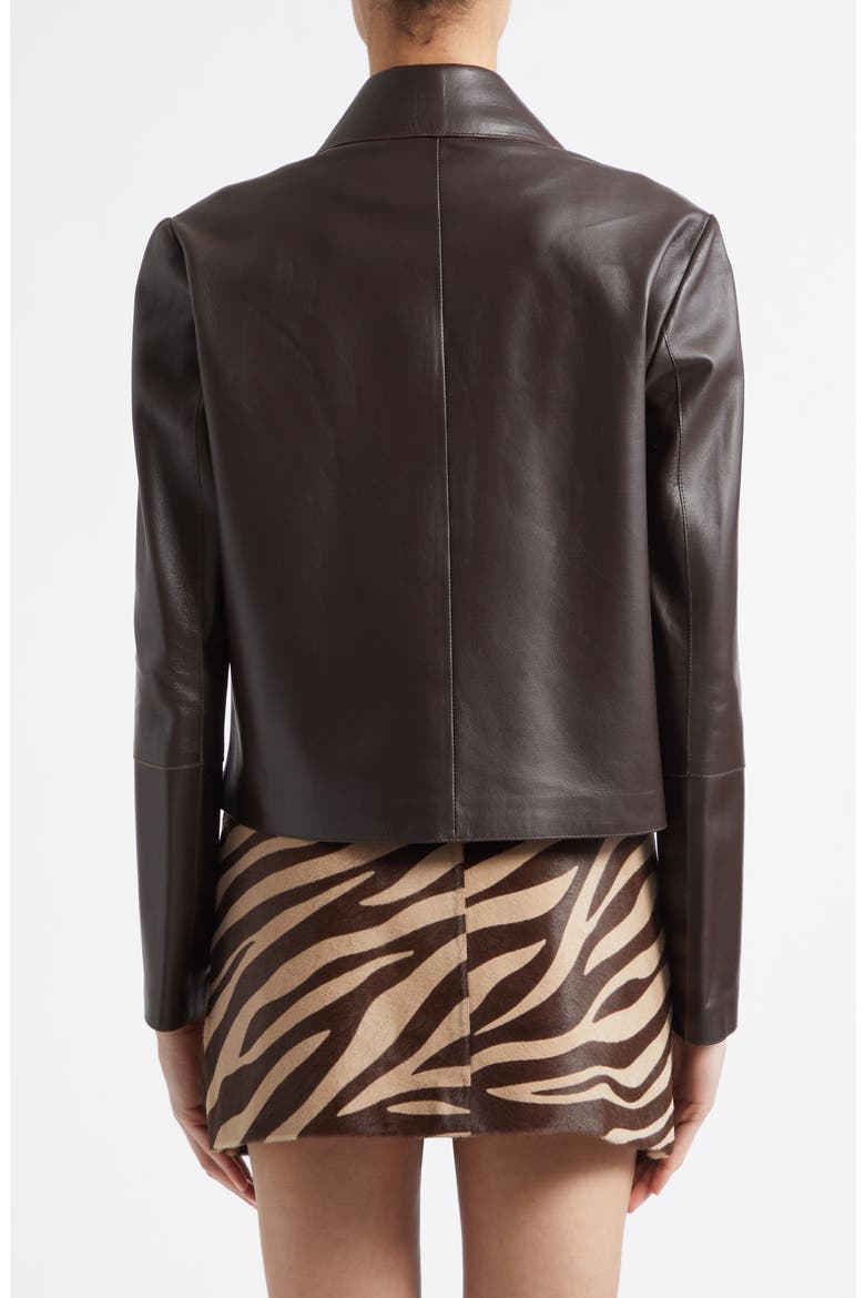 Emy Leather Jacket, Alternate, color, COFFEE BEAN