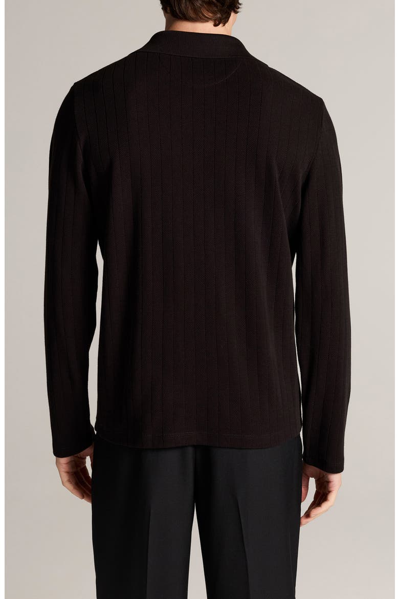 Drop Needle Long Sleeve Johnny Polo, Alternate, color, BLACK