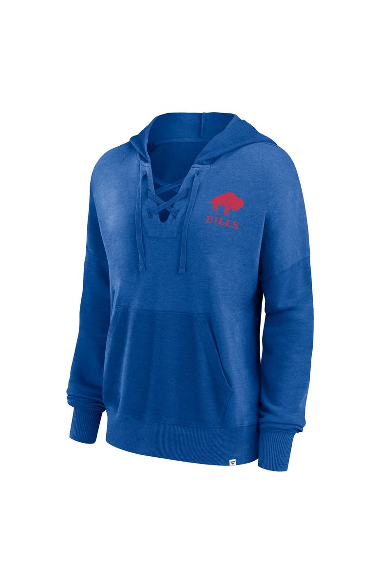 FANATICS Women's Fanatics Branded Royal Buffalo Bills Heritage Snow Wash French Terry Lace-Up Pullover Hoodie, Alternate, color, Royal