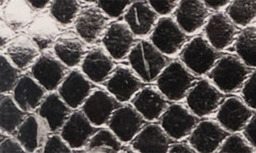 Frances Valentine Snakeskin Embossed Metallic Leather Card Case In Silver