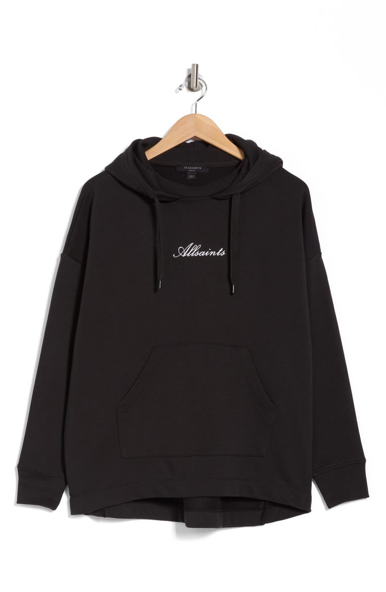 AllSaints Vita Etrie Screen Print Hoodie, Alternate, color, Black
