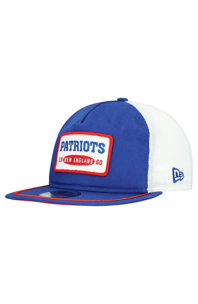 New Era Men's New Era Royal/White New England Patriots Patch 19TWENTY Adjustable Hat, Main, color, Royal
