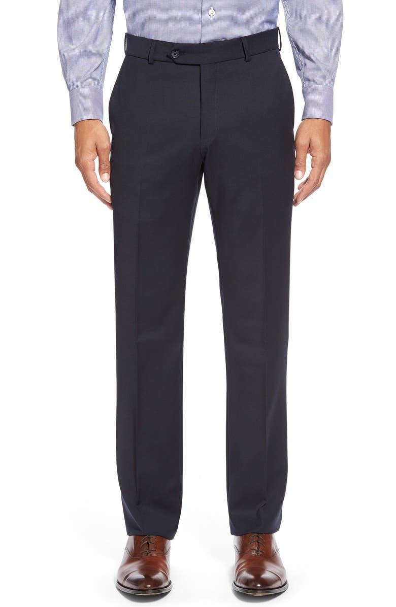Ballin Classic Fit Flat Front Solid Wool Dress Pants, Main, color, 