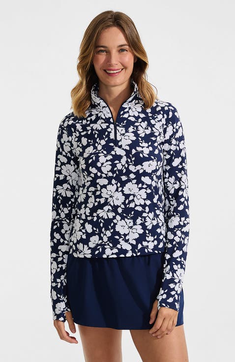 Plus Size SunShade UPF 50 Quarter Zip Rash Guard