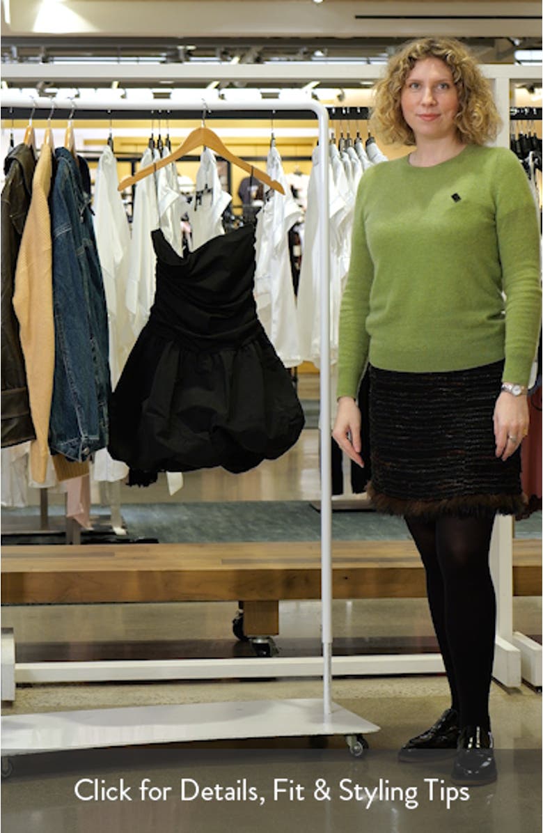 Amari Mixed Media Strapless Bubble Hem Minidress, sales video thumbnail