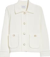 ST. JOHN Mixed Texture Knit Crop Jacket