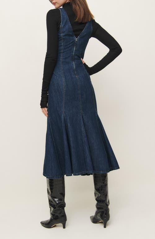 Reformation Serafina Denim Midi Dress In Ithica
