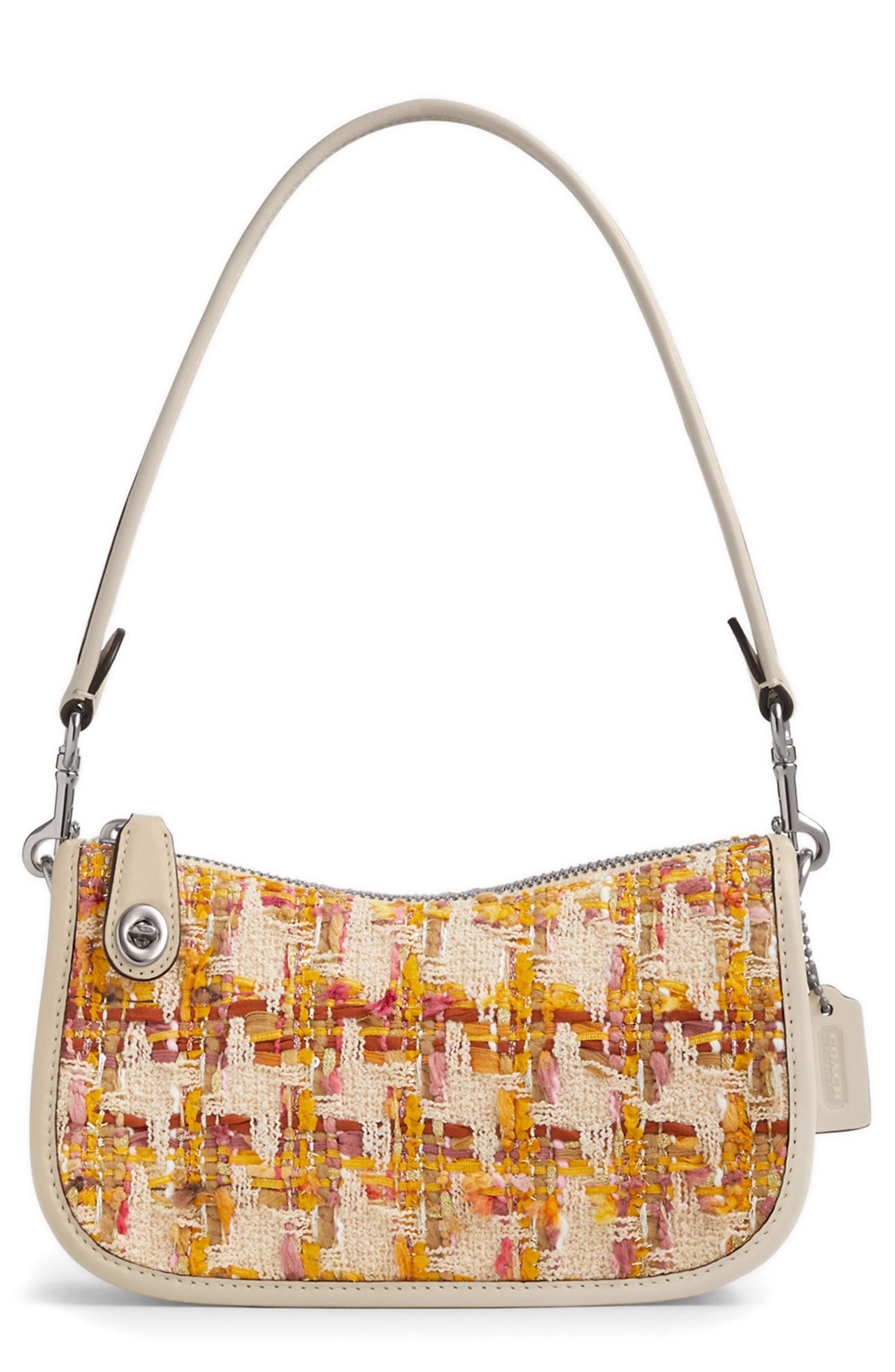 COACH Swinger Tweed Shoulder Bag, Main, color, 