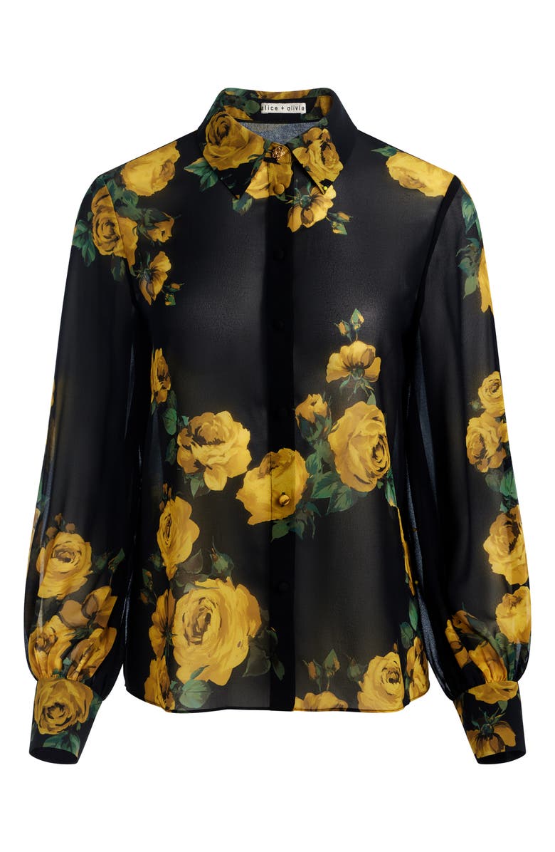 Alice + Olivia Candace Blouson Sleeve Shirt, Alternate, color, Rosehips