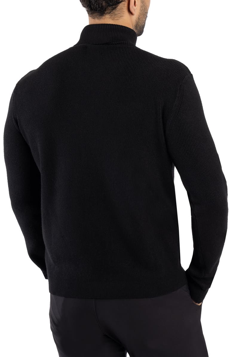 Spring + Mercer Ribbed Turtleneck Sweater, Alternate, color, Black