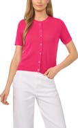 Halogen® Short Sleeve Button-Up Sweater