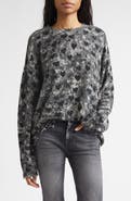 R13 Distressed Heart Print Cashmere Sweater