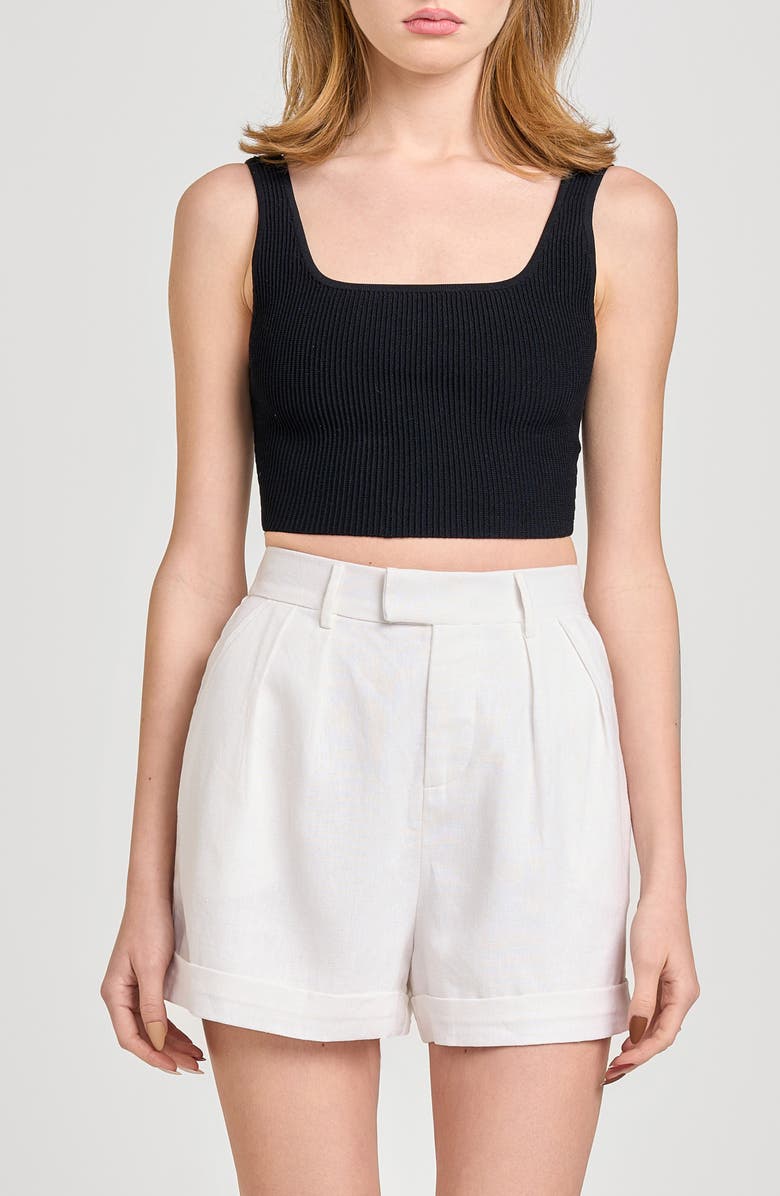 WAYF x Styled by COCO! Vera Linen Blend Shorts, Alternate, color, Ivory