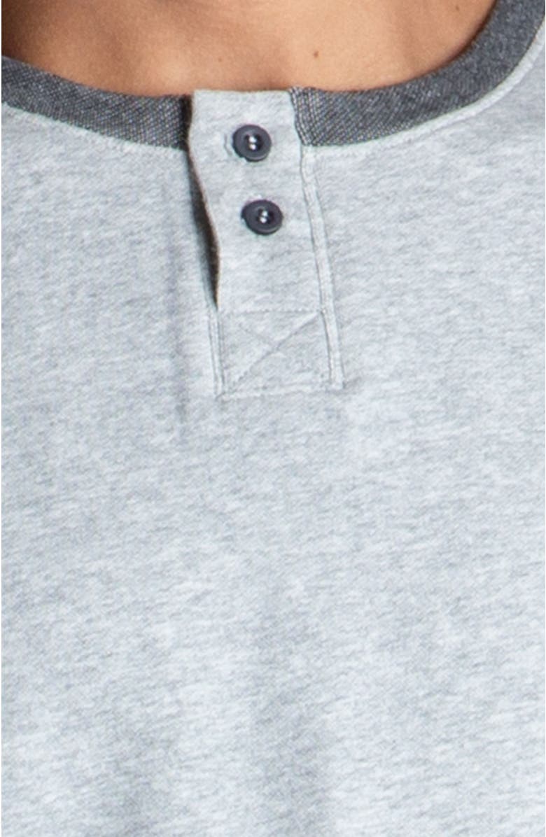 Watson's Men's Absolute Stretch French Terry Lounge Henley Crew, Alternate, color, Heather Grey