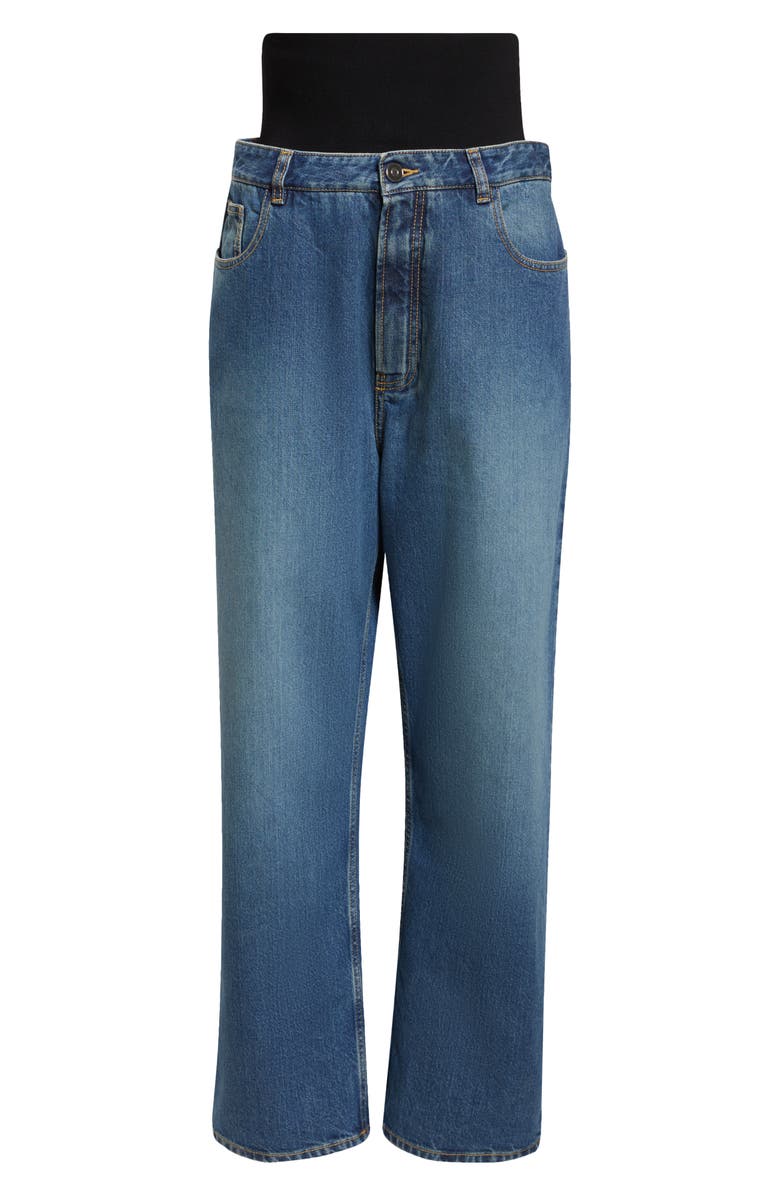 Alaïa Knit Band Straight Leg Jeans, Alternate, color,