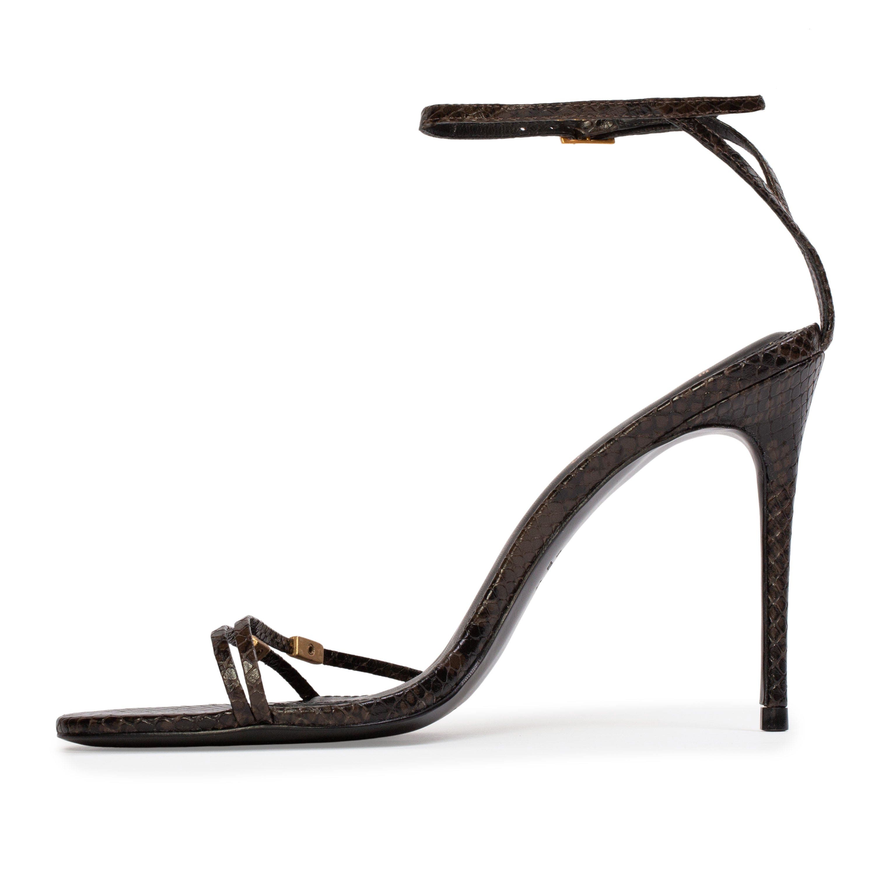 Britanny Strappy Snake Sandal, Alternate, color, Brown Snake Leather