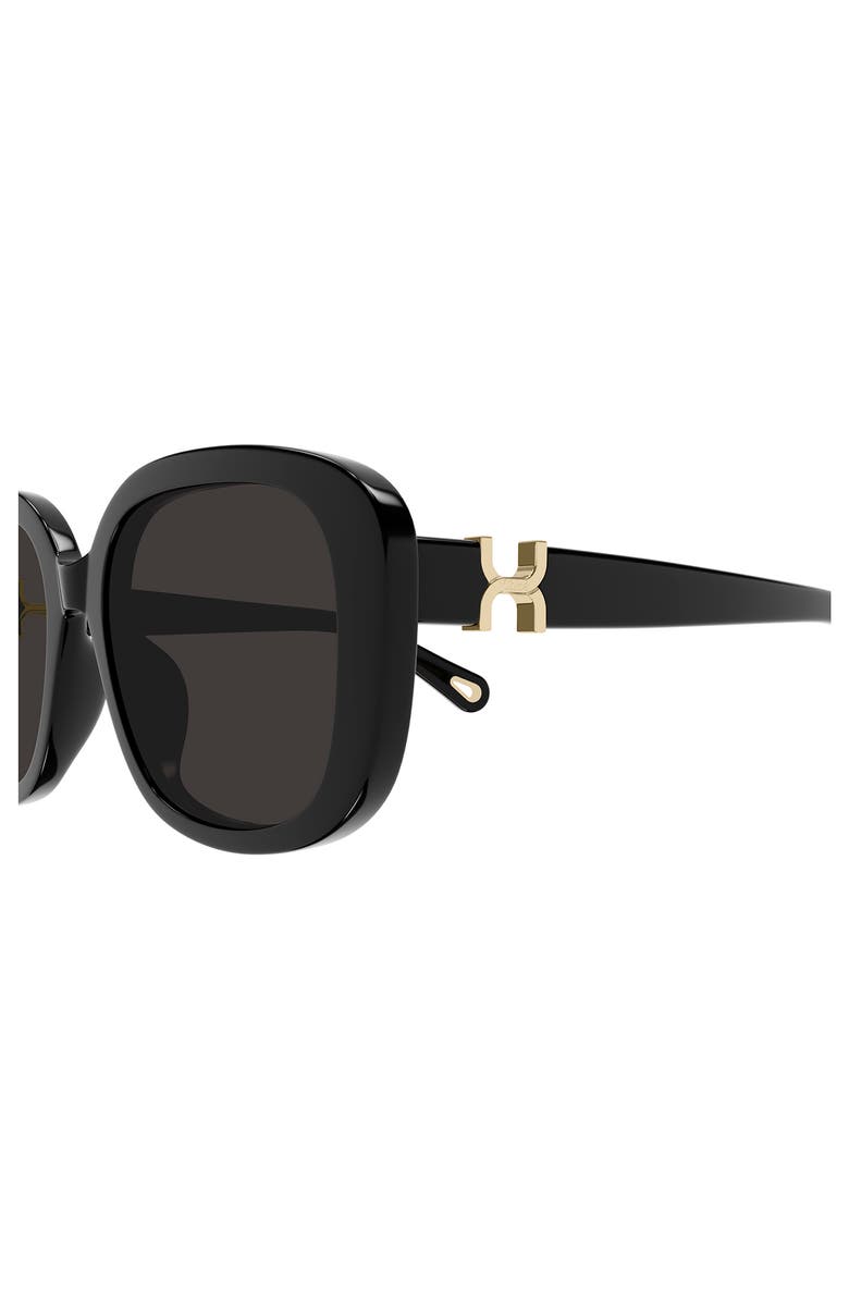 Chloé 56mm Rectangular Sunglasses, Alternate, color, Black