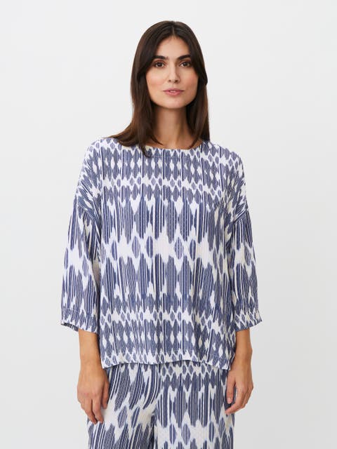Mabecca Printed Fluid Drape Blouse
