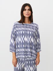 Masai Copenhagen Mabecca Printed Fluid Drape Blouse