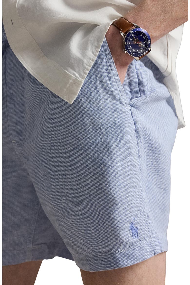Polo Prepster 6-Inch Linen Shorts, Alternate, color, CABANA BLUE WHITE