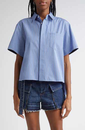 Sacai Stripe Poplin Button-Up Shirt | Nordstrom Sacai Stripe Poplin Button-Up Shirt | Nordstrom