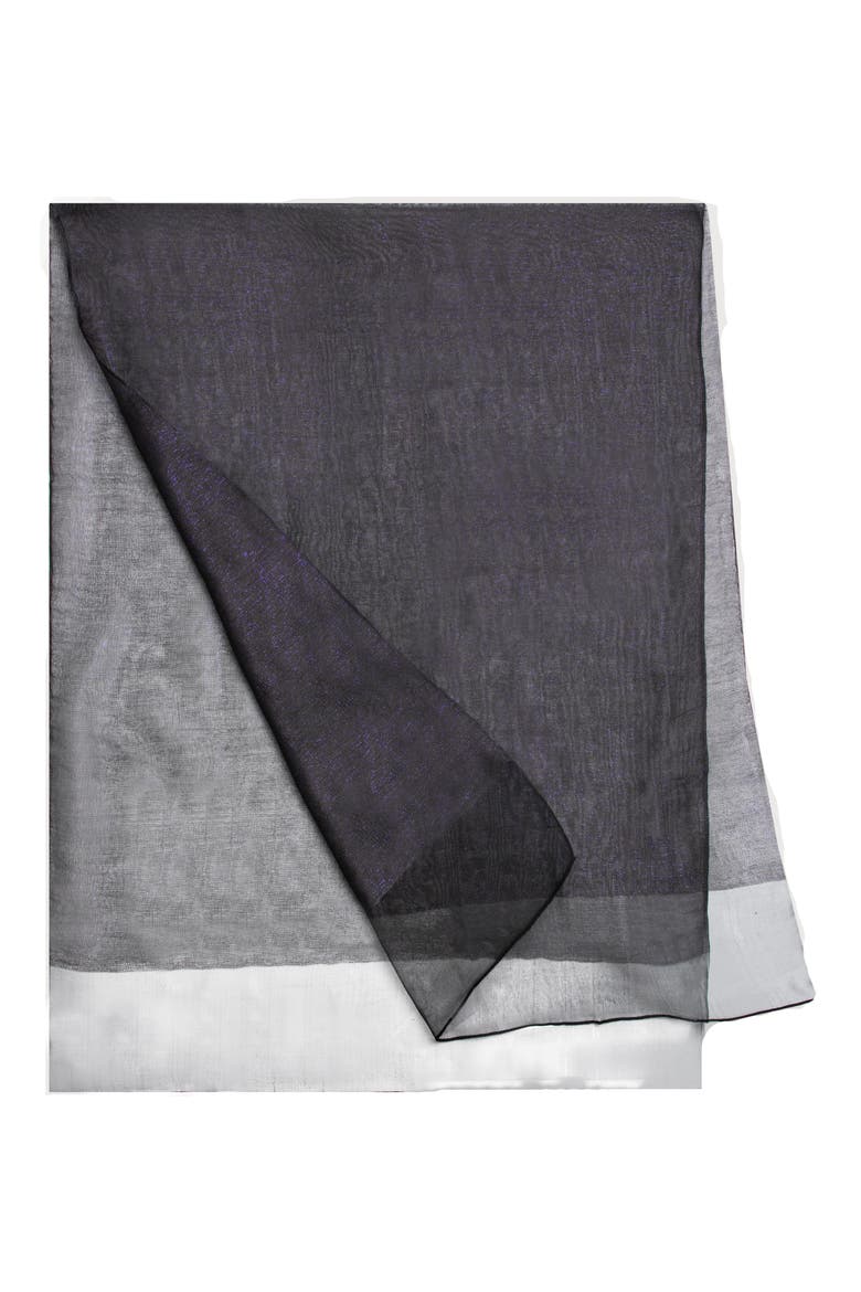 Sheer Silk Scarf, Alternate, color, NAVY