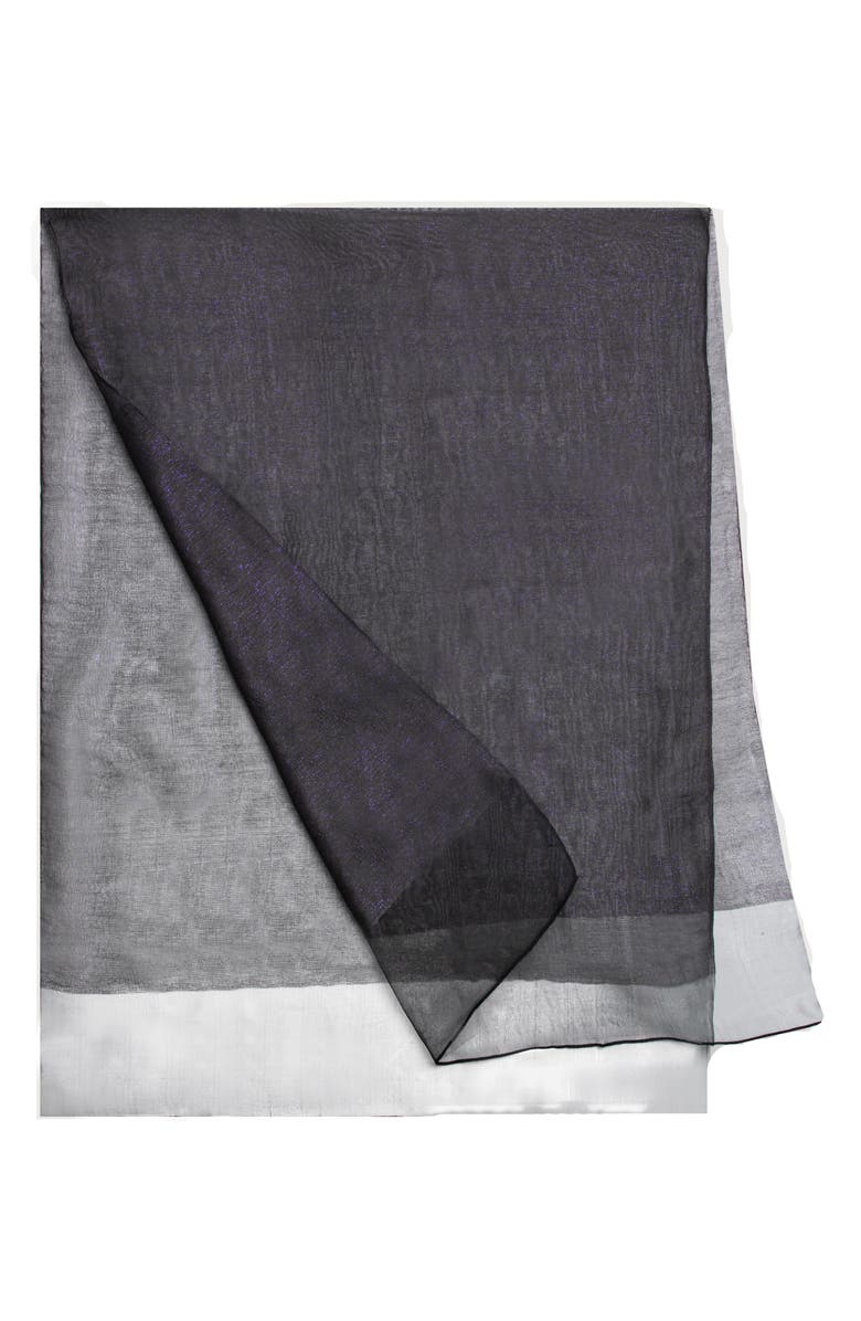 SAACHI Sheer Silk Scarf, Alternate, color, Navy