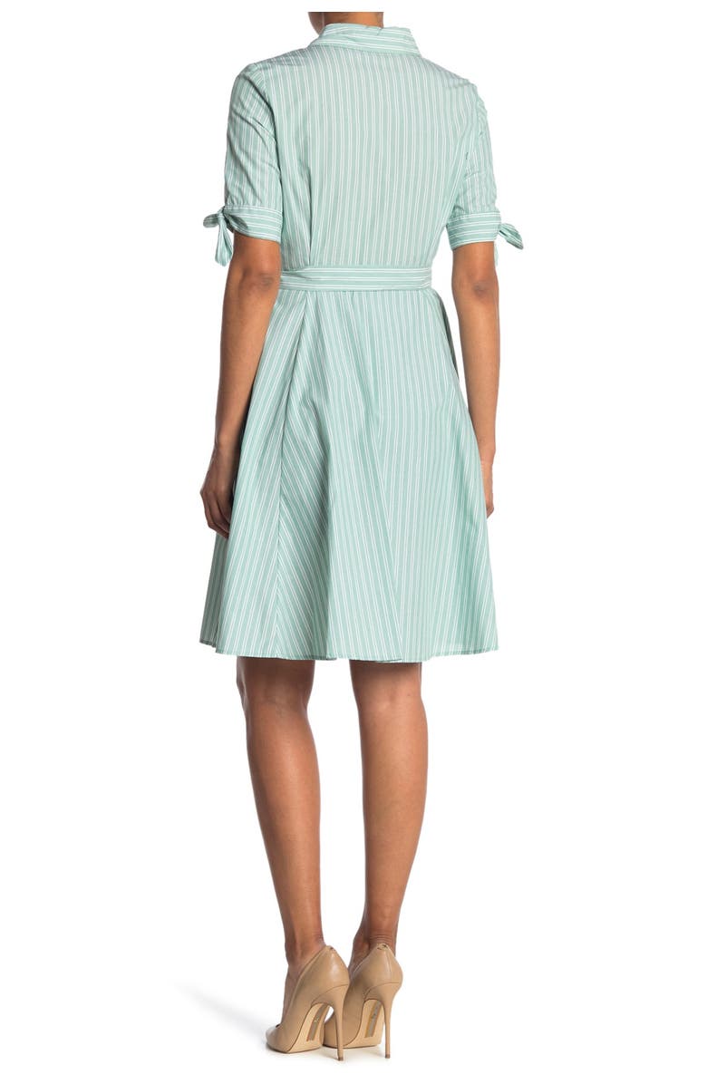 Calvin Klein Double Stripe Short Sleeve Waist Tie Dress, Alternate, color,
