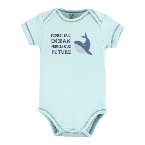 Touched By Nature Organic Cotton Bodysuits In Blue