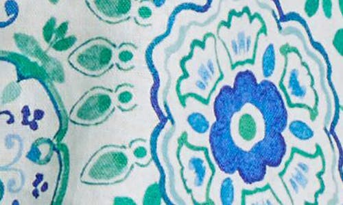 Jones New York Floral Paisley V-neck Linen Blend Tunic In Nyc White Multi