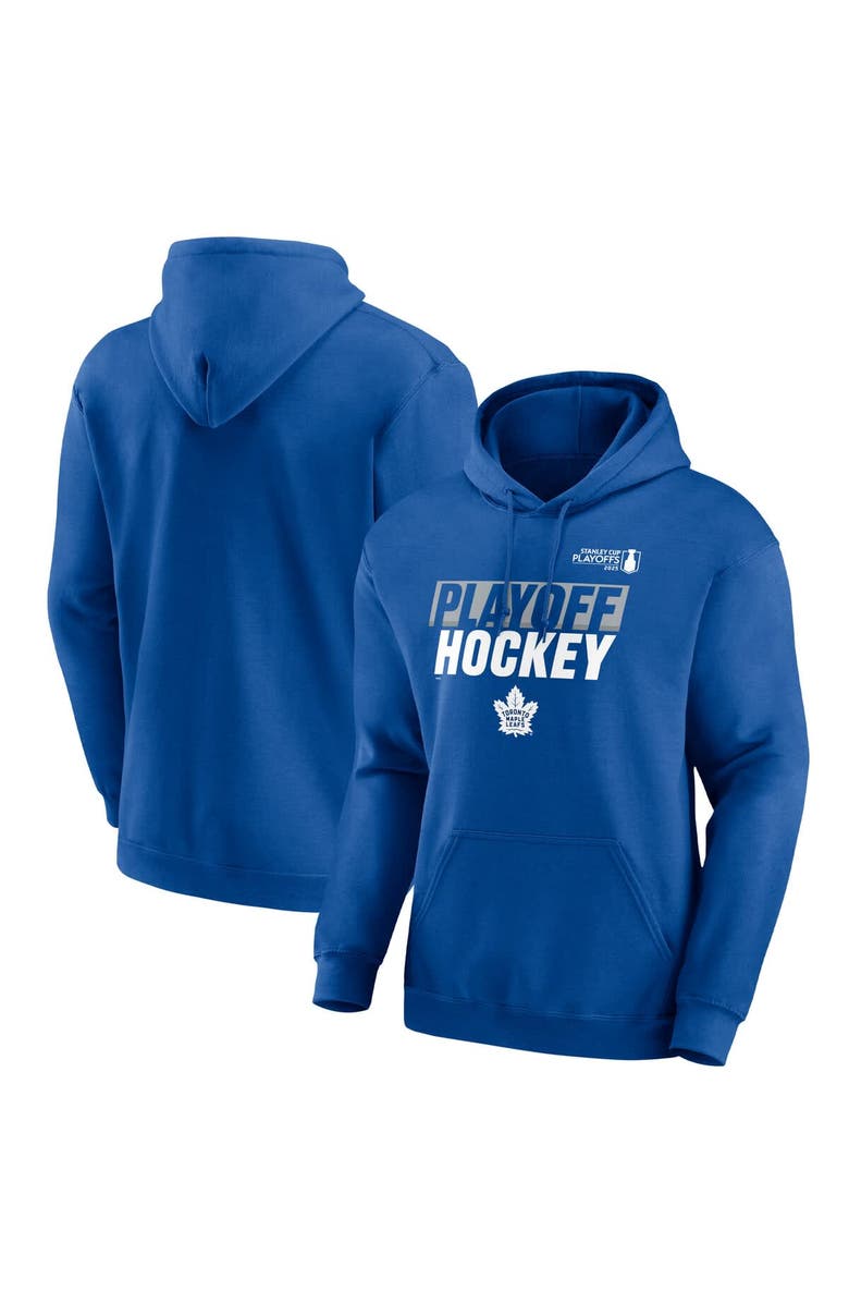 FANATICS Men's Fanatics Blue Toronto Maple Leafs 2025 Stanley Cup Playoffs Breakout Fleece Pullover Hoodie, Main, color,