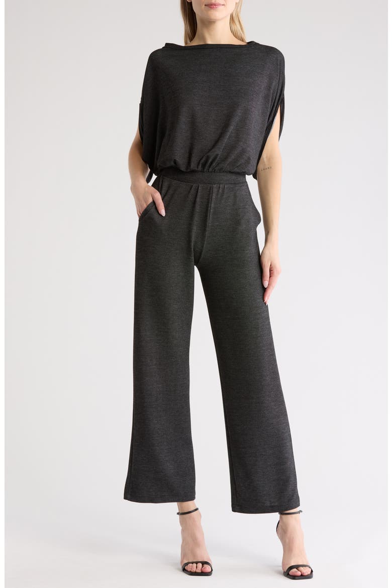 Raglan Sleeve Jumpsuit, Main, color, TWO-TONE BLACK