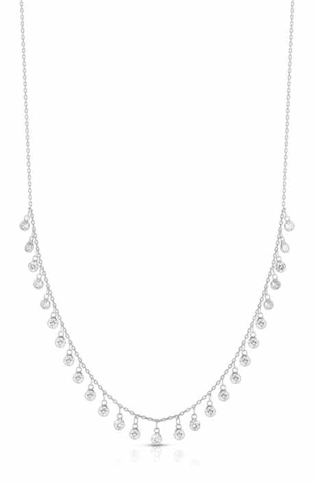 Cubic Zirconia Charm Frontal Necklace