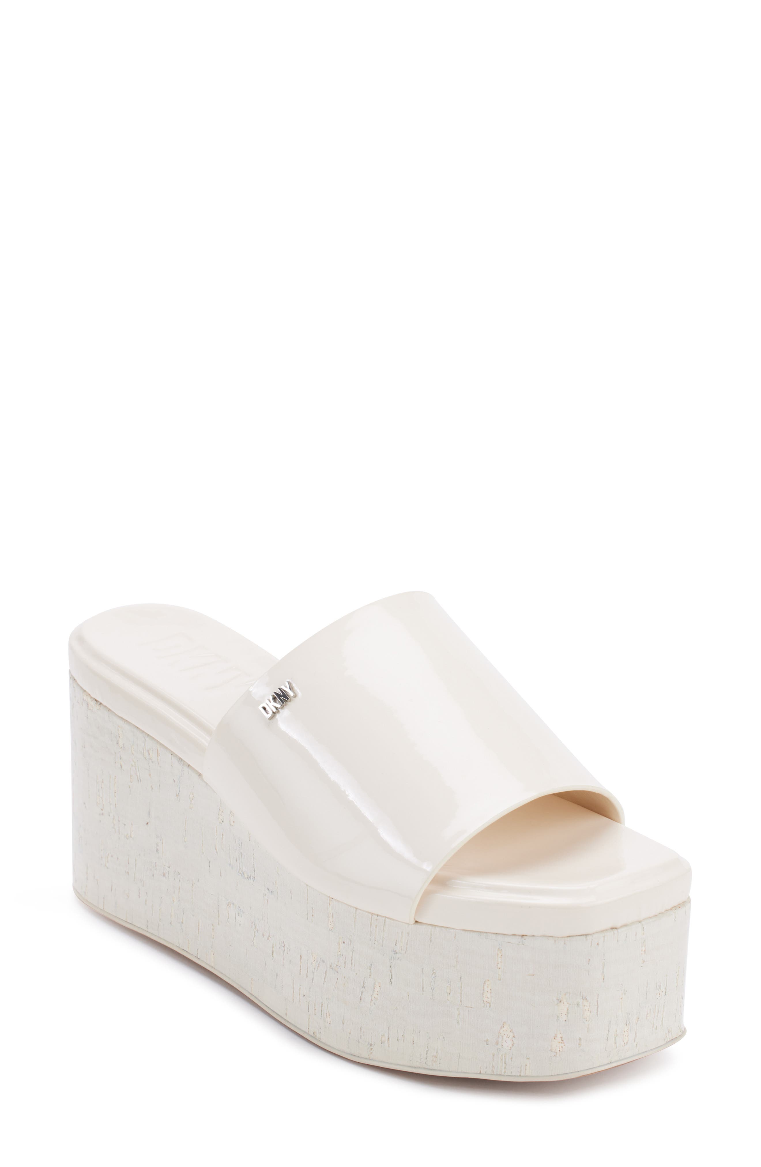 DKNY Adalira Platform Slide Sandal, Main, color, Egg Nog