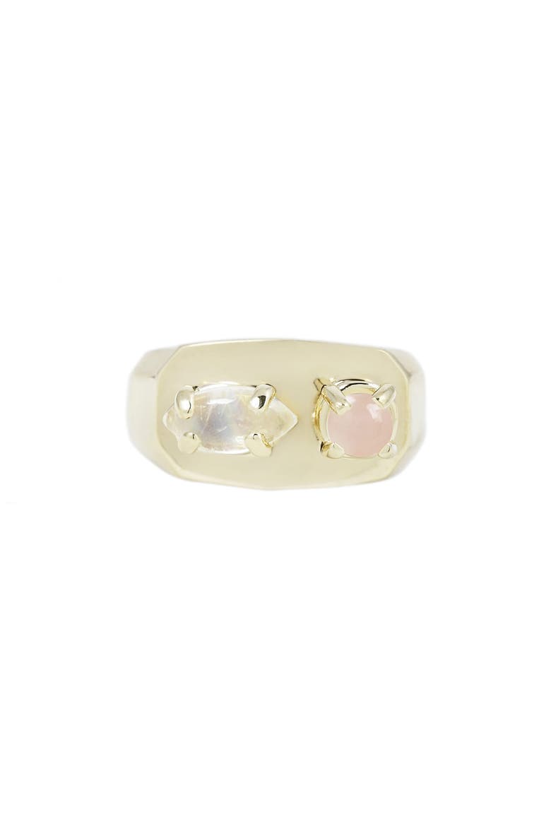 Chunky Signet Ring, Main, color, WHITE