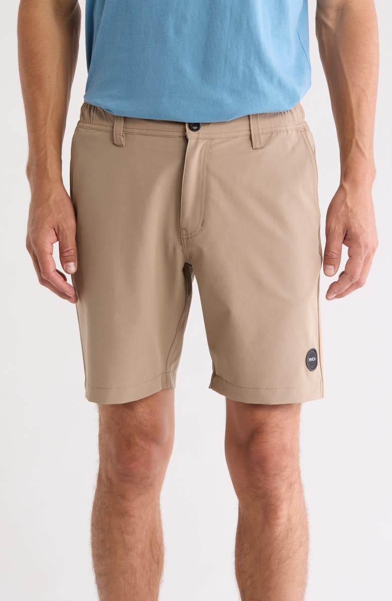 RVCA Triangle Hybrid Chino Shorts, Main, color, Dark Khaki