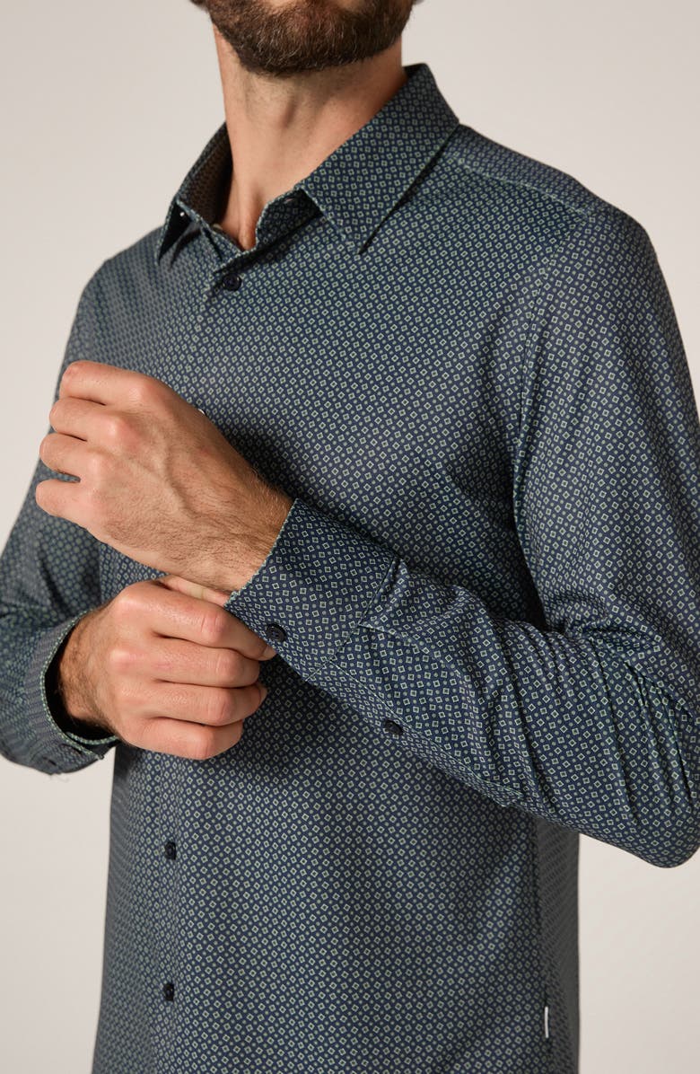 7 Diamonds Warren Wrinkle Resistant Performance Button-Up Shirt, Alternate, color, Olive