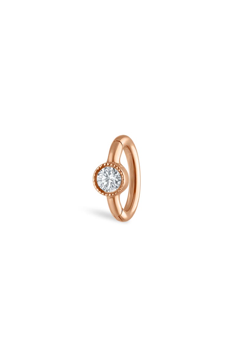 Scalloped Diamond Clicker Earring, Main, color, YELLOW GOLD