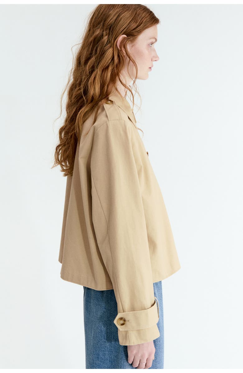 H&M Trench-look cotton jacket, Alternate, color, Beige